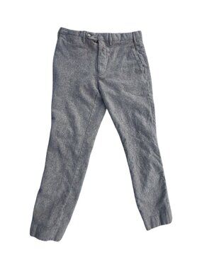J.McLaughlin Gray Wool Flannel Flat Front Dress Pants Mens 33 Made in Italy